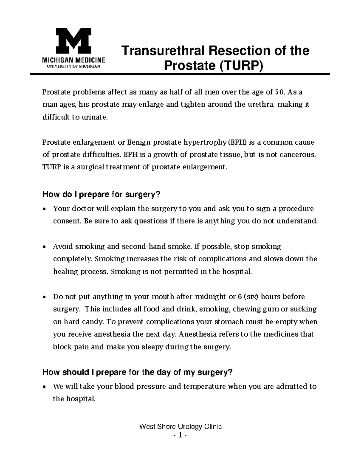 Wsuturp Ppt lecture West Shore Urology Clinic Transurethral