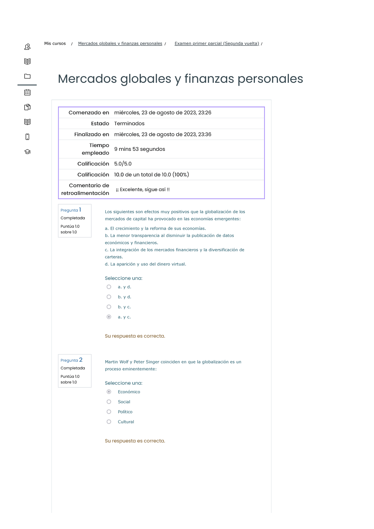 Examen Primer Parcial (Segunda Vuelta) Revisión Del - Mercados Globales ...