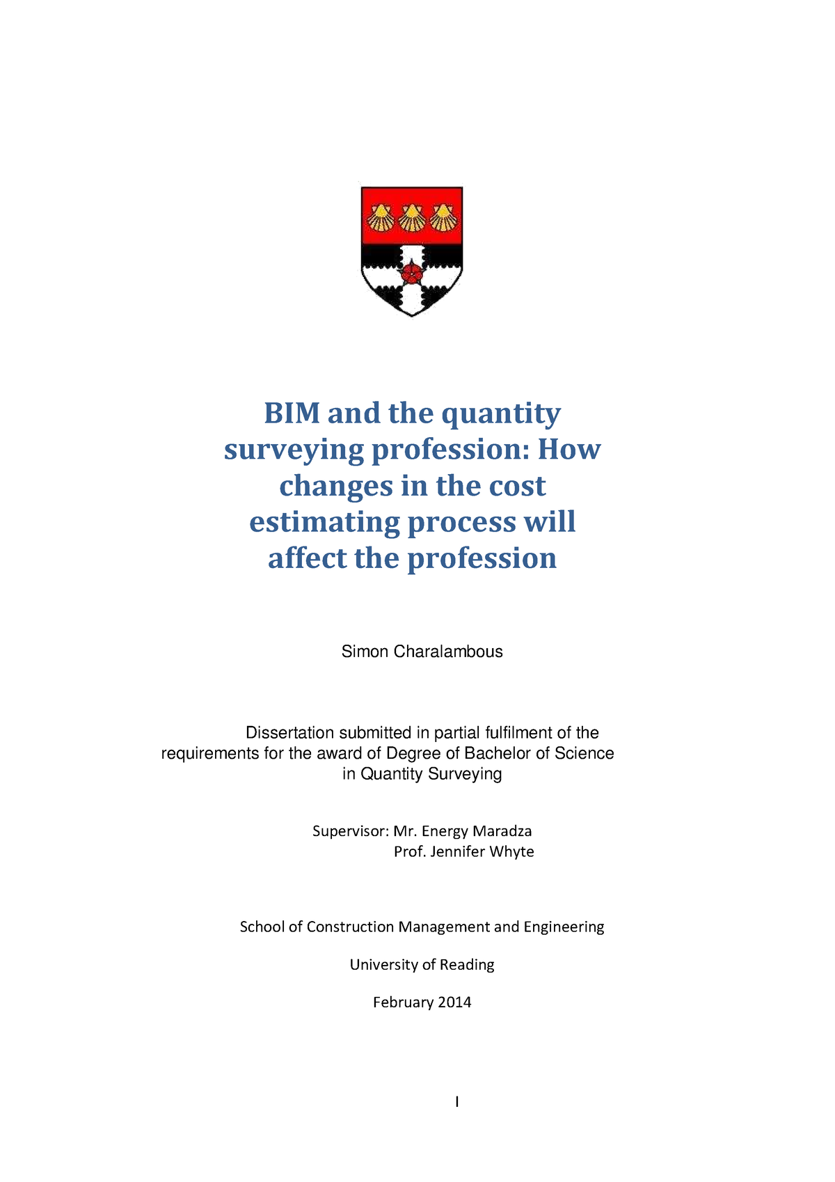 bim quantity surveying dissertation