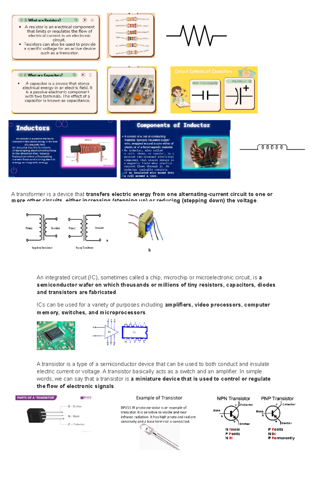 Electronic- Components-PART-2 - A transformer is a device that ...