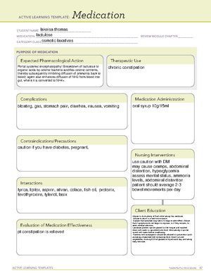 Bulk forming laxatives - ACTIVE LEARNING TEMPLATES THERAPEUTIC ...
