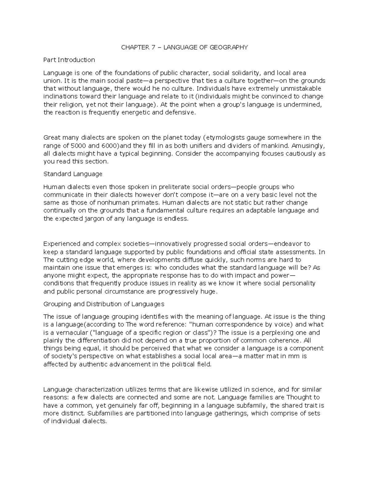 Chapter 6 - Language of Geography - CHAPTER 7 – LANGUAGE OF GEOGRAPHY ...