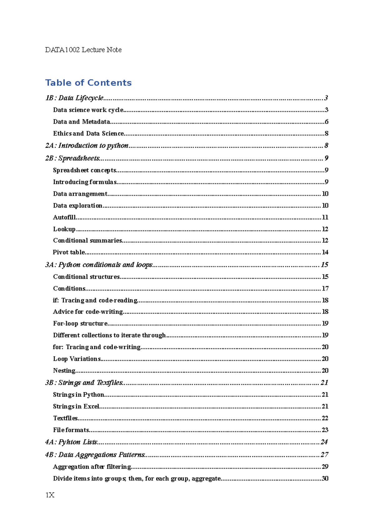 DATA1002 Lecture Notes - DATA1002 Lecture Note 1B: Data - Studocu