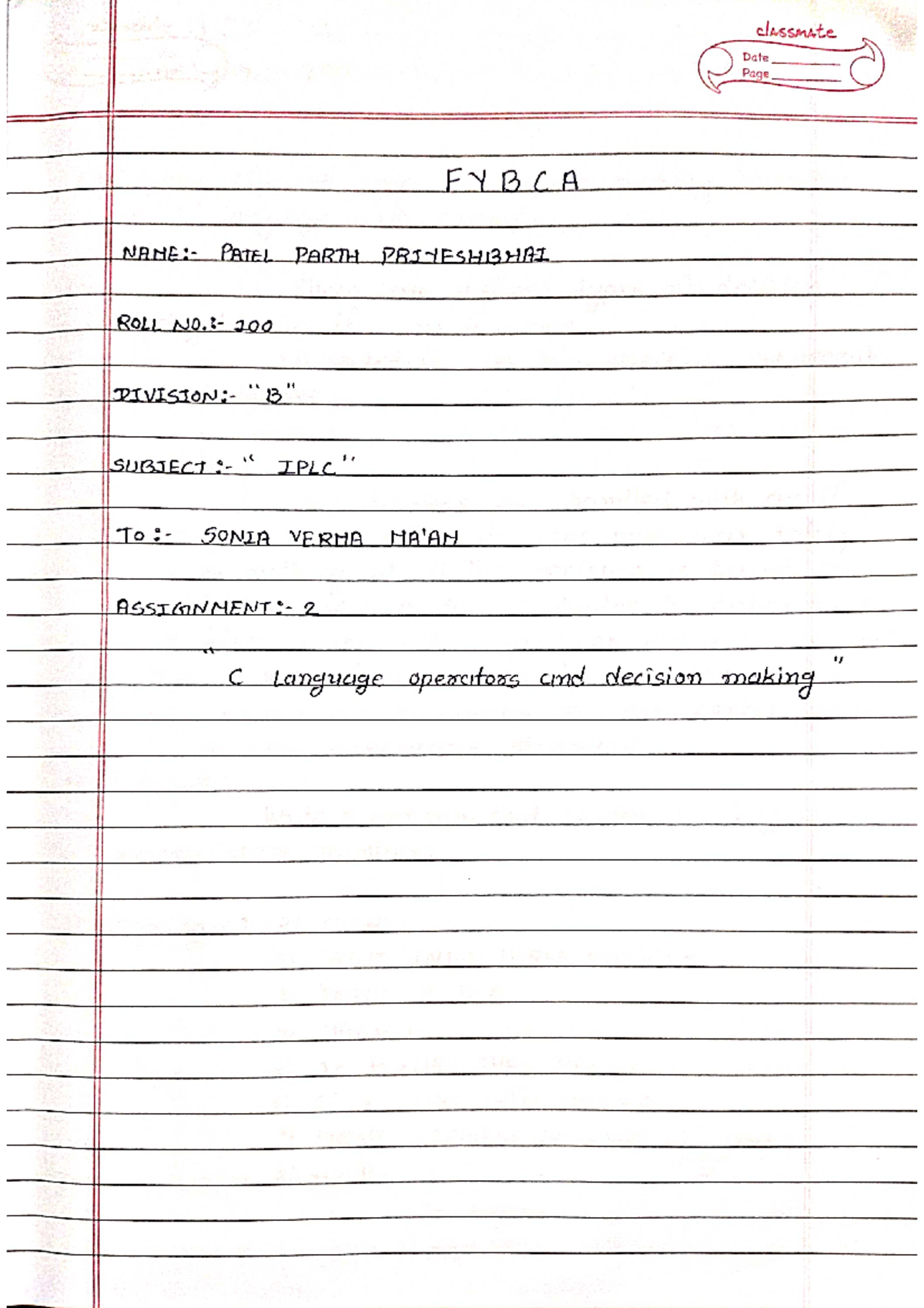 100 IPLC Assign - Best - BCA - Studocu