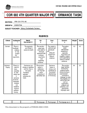 ROA, Ralph Wayne L - Pananaliksik - DepEnd Form 138 Republic of the ...