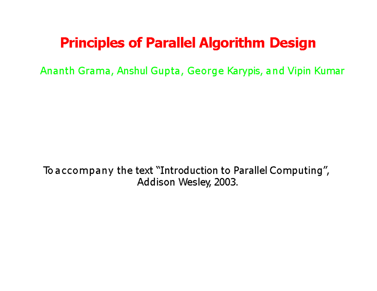 Hpc unit ii presentation - Principles of Parallel Algorithm Design ...