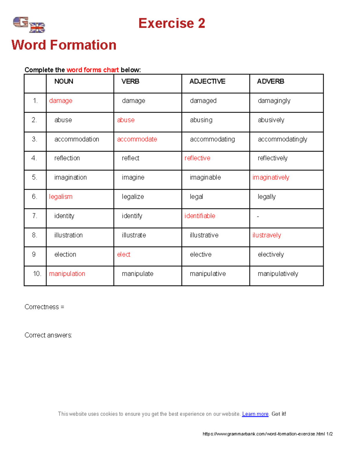 Word Formation Exercise 2 - Word Formation Exercise 2 Complete the word ...