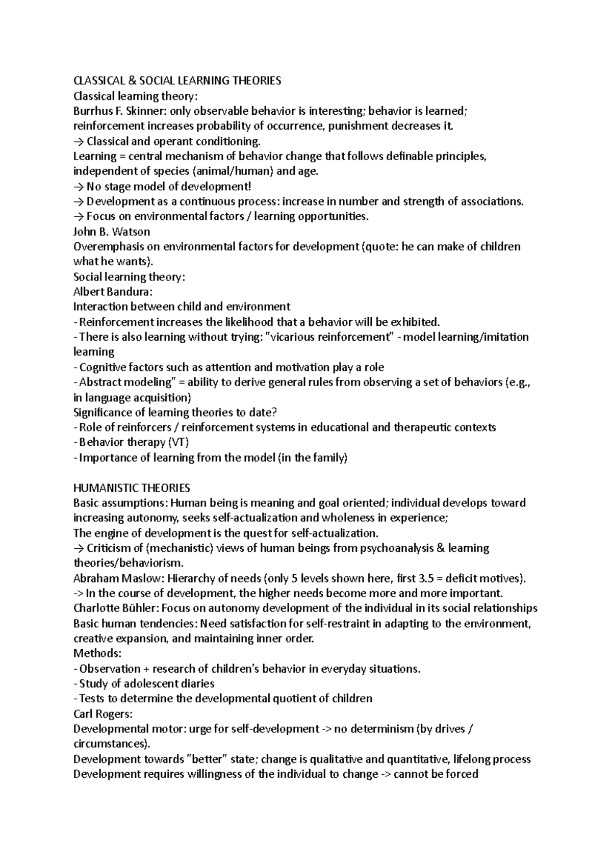 Classical - Sociology - CLASSICAL & SOCIAL LEARNING THEORIES Classical ...