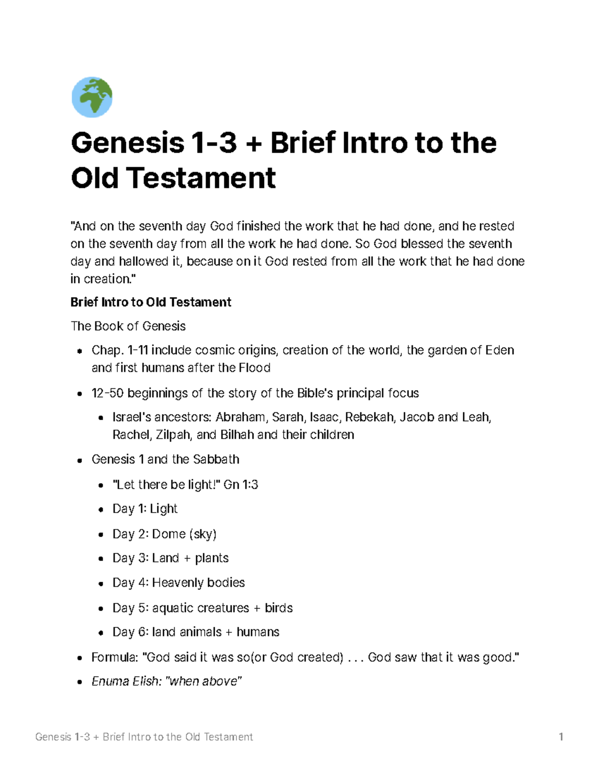Genesis 13 Brief Intro to the Old Testament 🌍 Genesis 13 + Brief