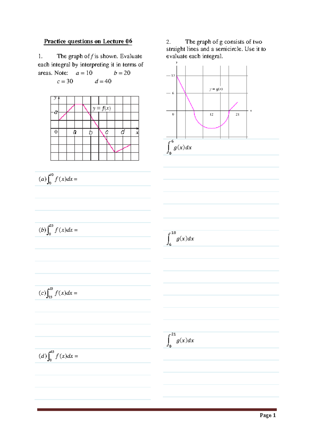 Practice questions Week 6 Integration concepts - Page 1 Practice ...