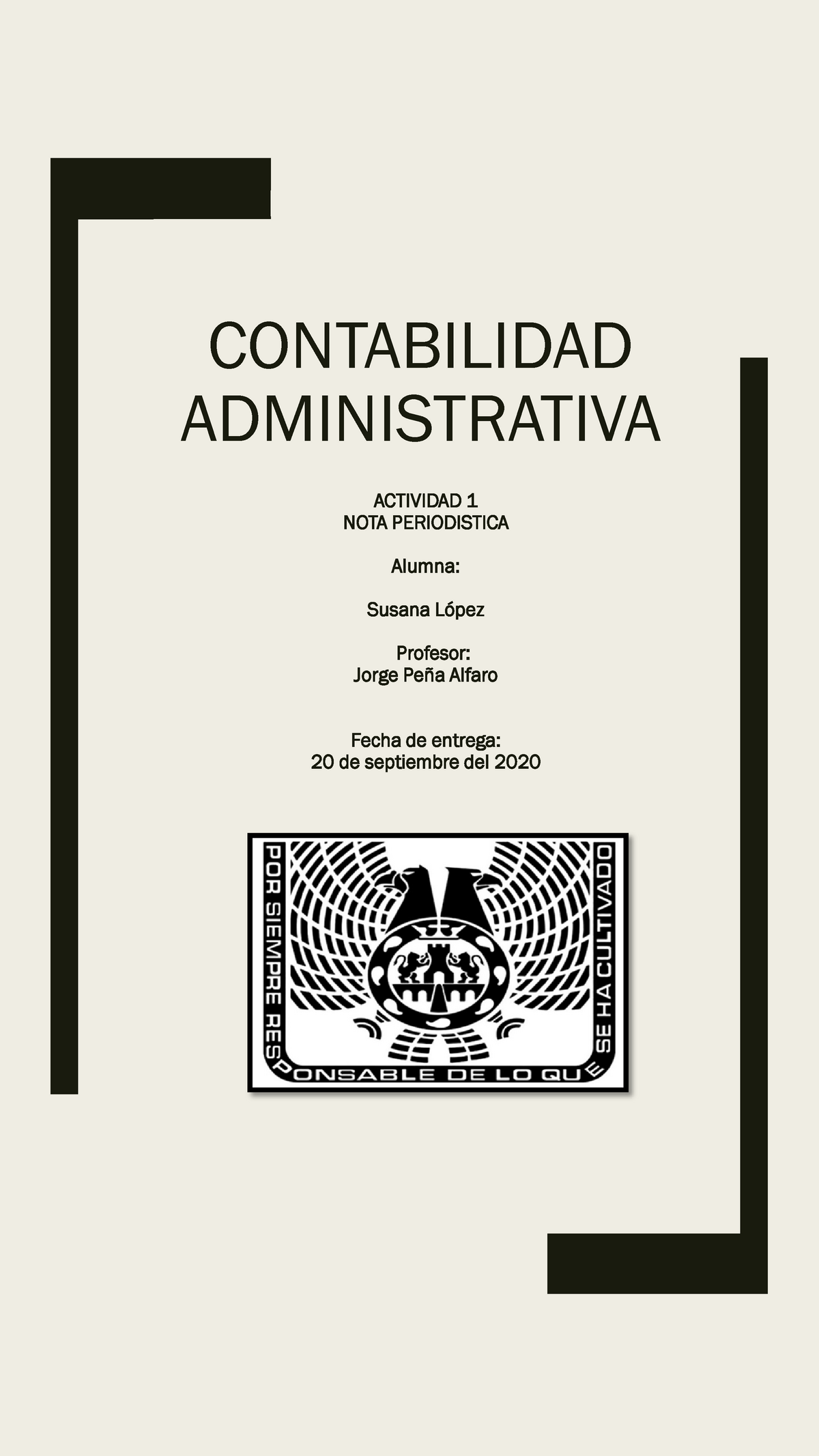 A1 SELV - ACTIVIDAD 1 CONTABILIDAD ADMINISTRATIVA - CONTABILIDAD ...