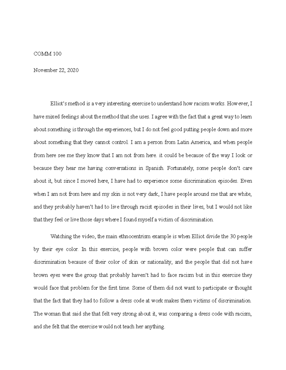 Prejudice - This essay reflects how Elliot's method is a great tool to ...