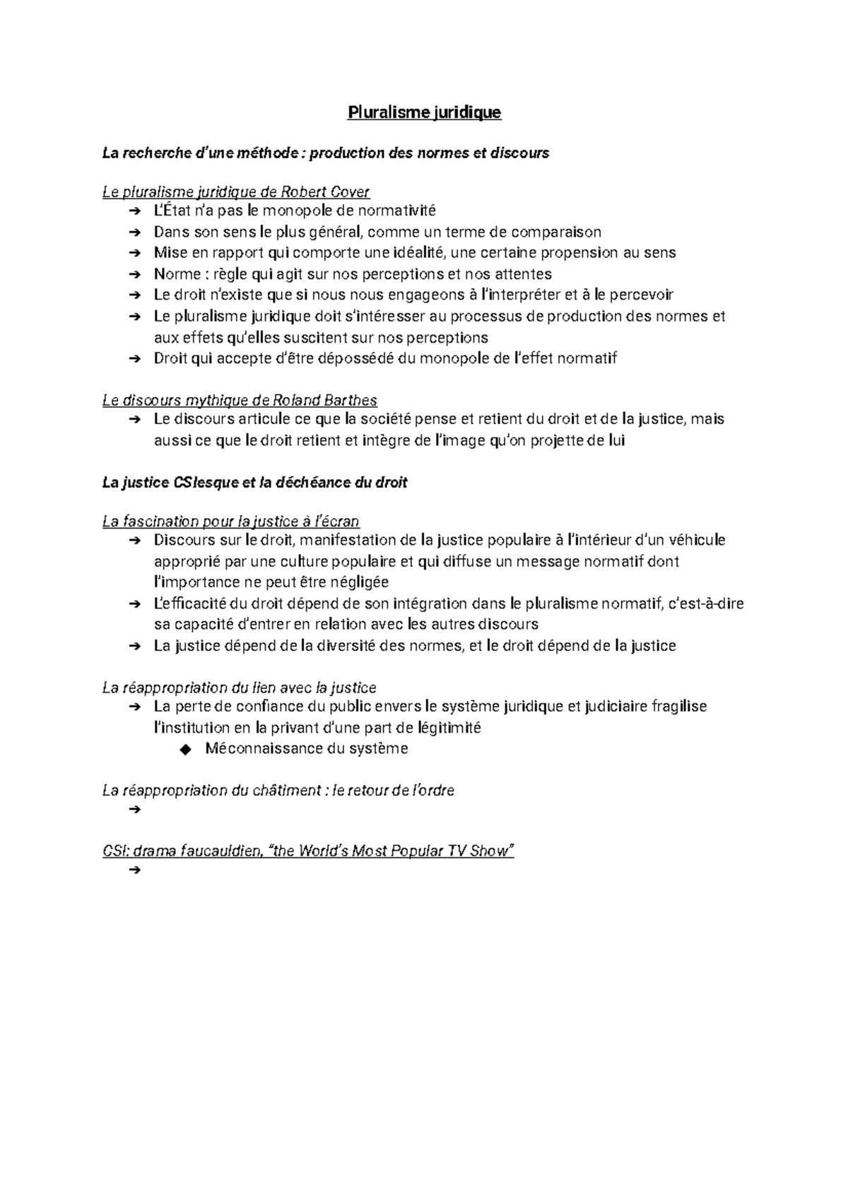 Pluralisme Juridique (Belleau Et Bouchard) - Notes - Pluralisme ...