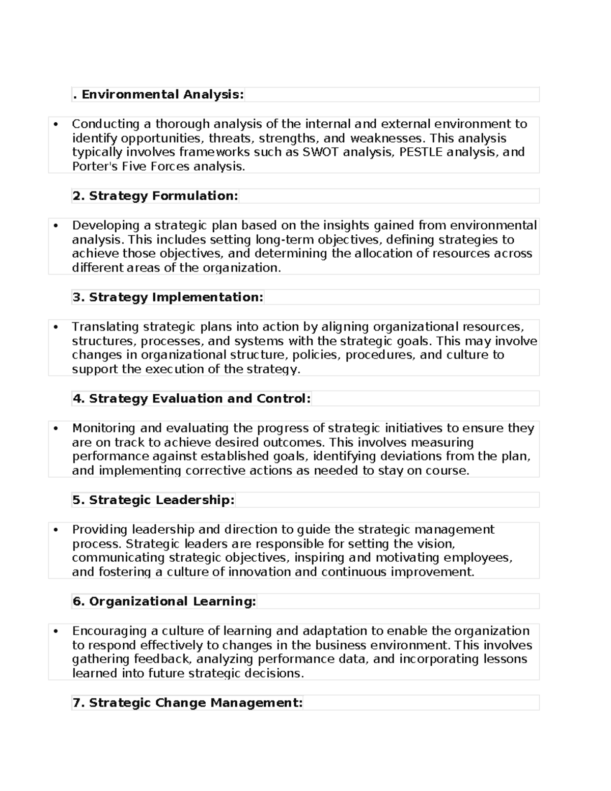 Management - . Environmental Analysis: Conducting a thorough analysis ...