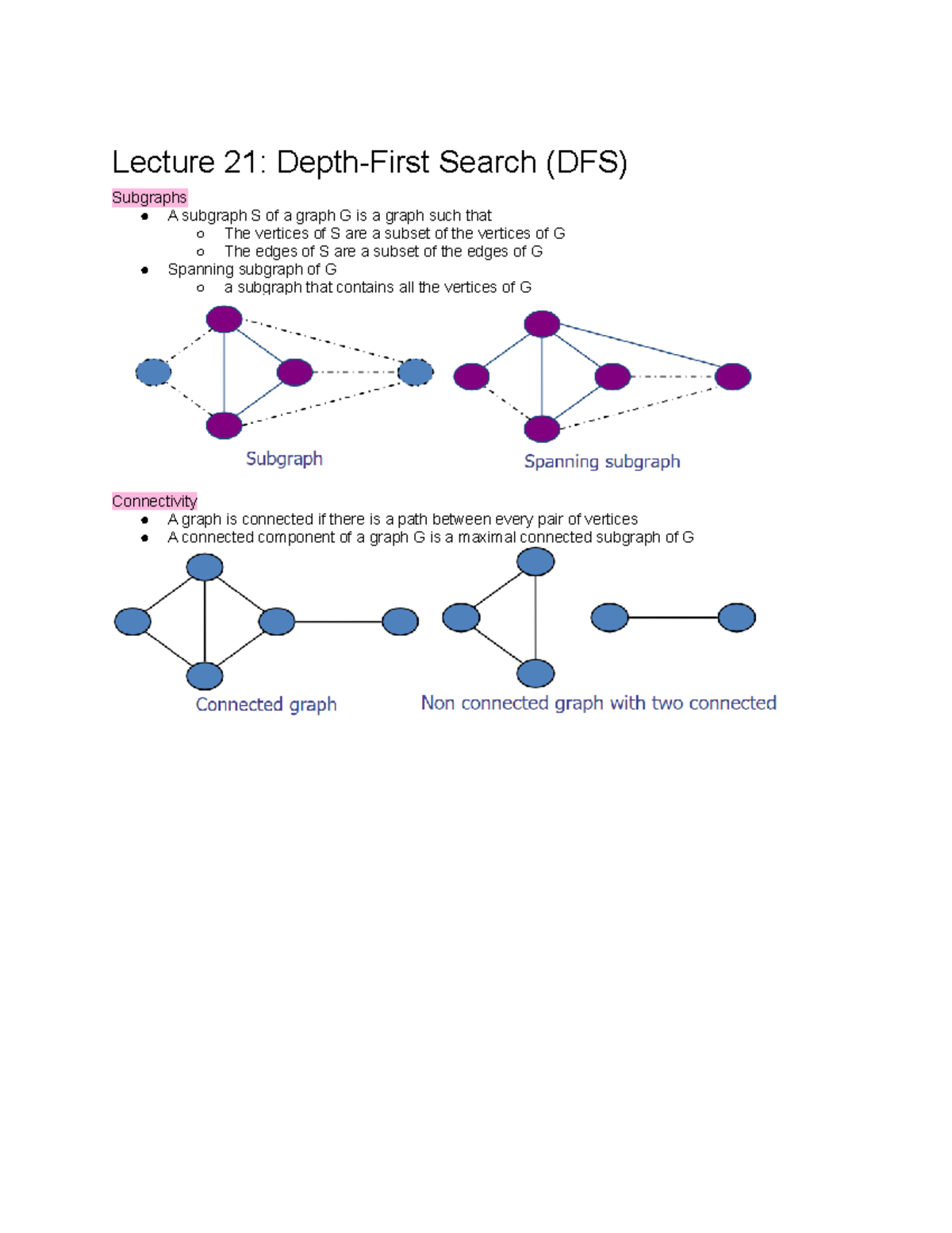 Lecture 21 - Depth-First Search (DFS) - Lecture 21: Depth-First Search ...