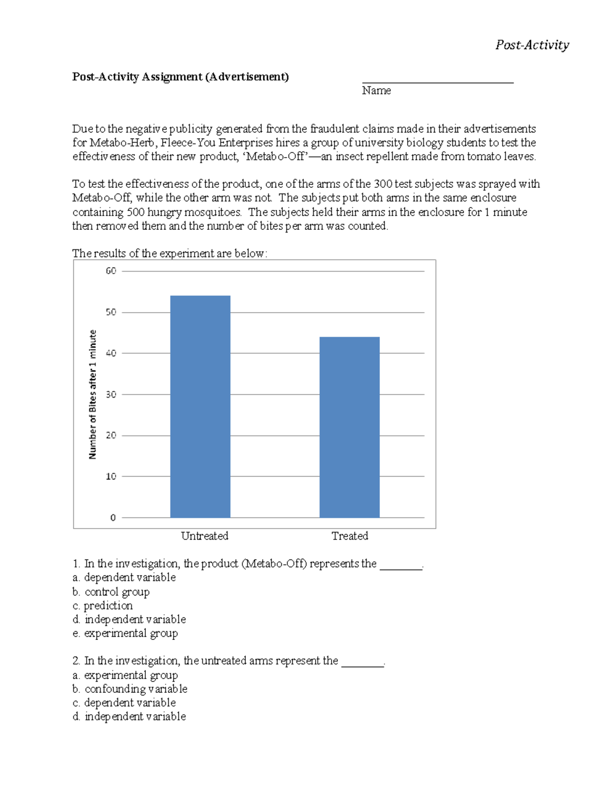 Metabo-Herb Post-Activity 1 - Post-Activity Post-Activity Assignment ...