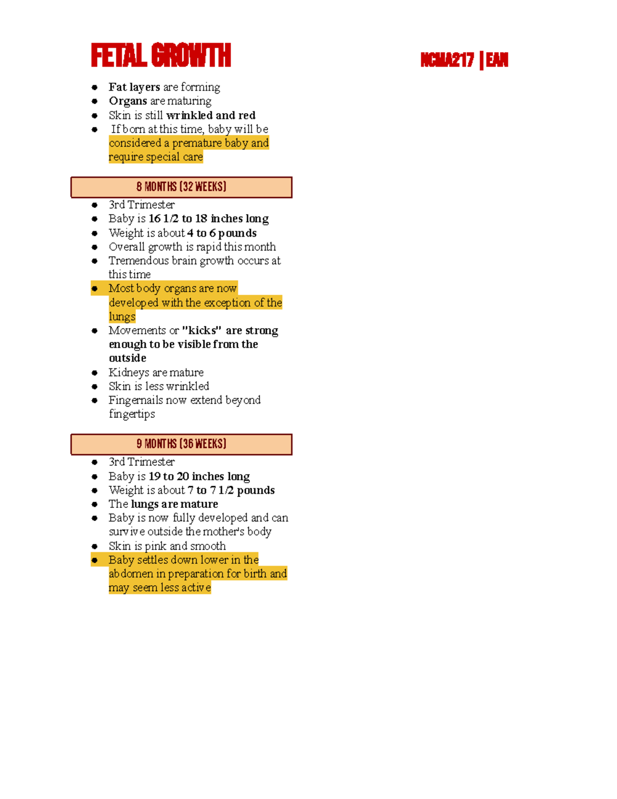 Premature baby - Studocu