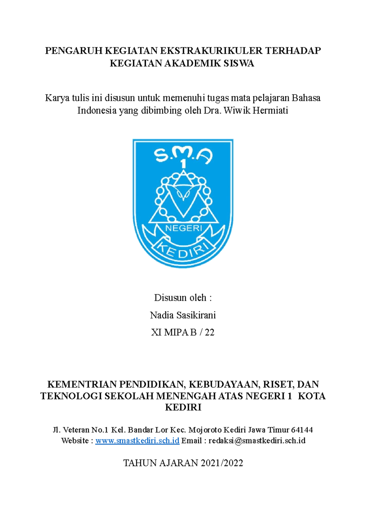 Pengaruh Kegiatan Akademik Ekstrakurikuler