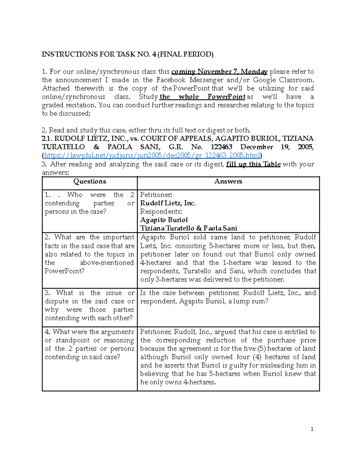 Task-No - law - INSTRUCTIONS FOR TASK NO. 4 (FINAL PERIOD) For our ...