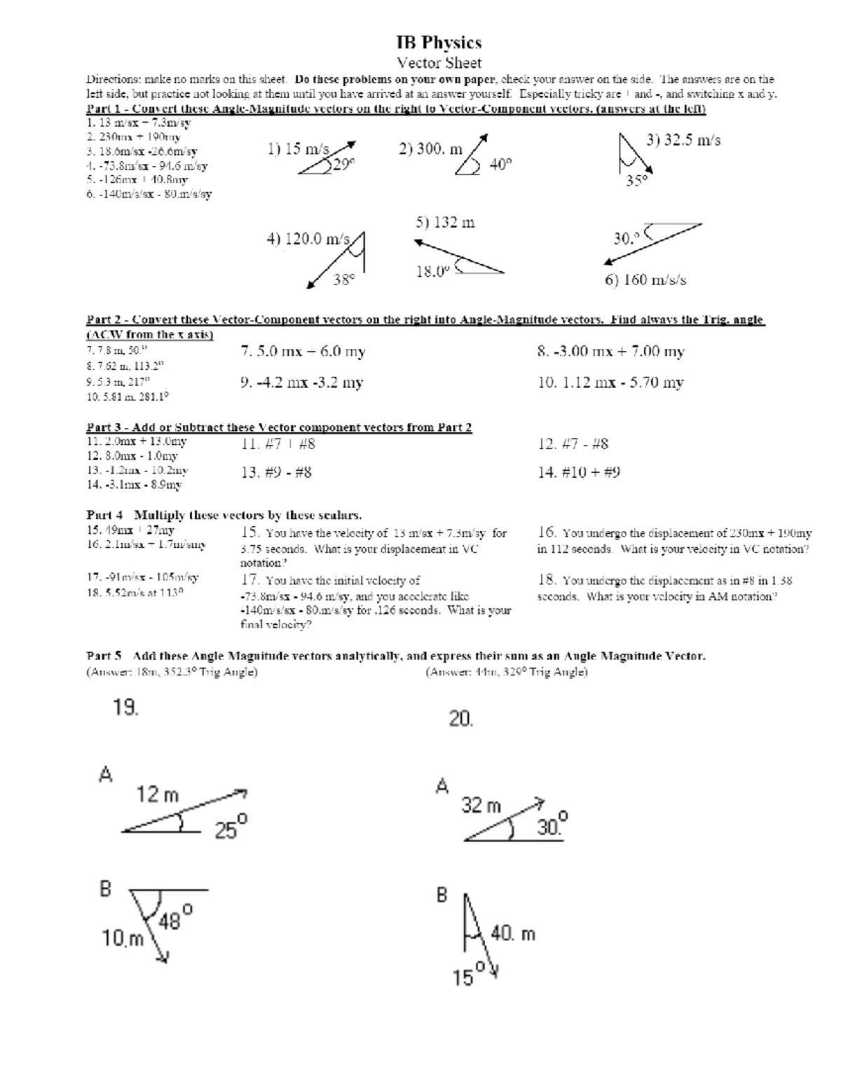 Worksheet-Vector Sheet - Studocu