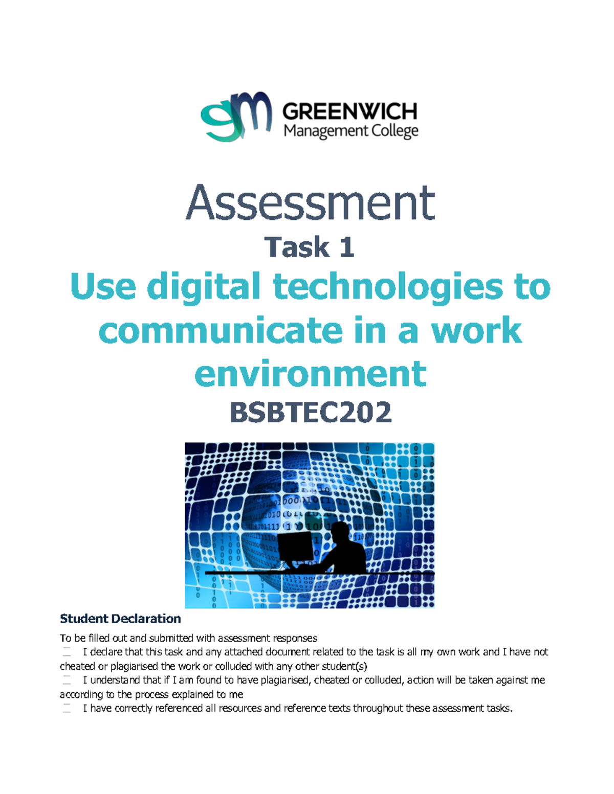 Bsbtec 202 - Assessment Task 1 V1 - Assessment Task 1 Use Digital ...