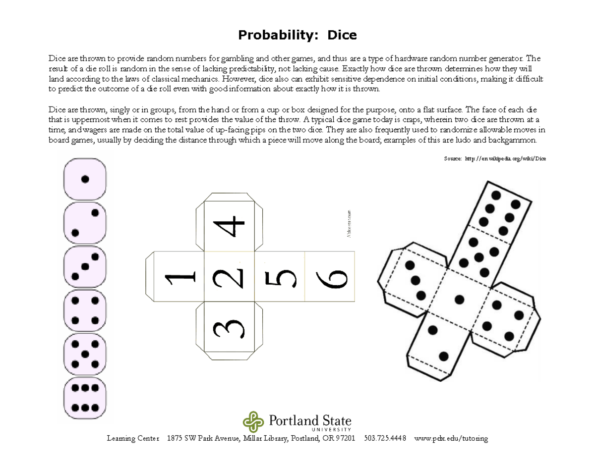 Probability Dice - As the Commission supports DepEd’s implementation of ...