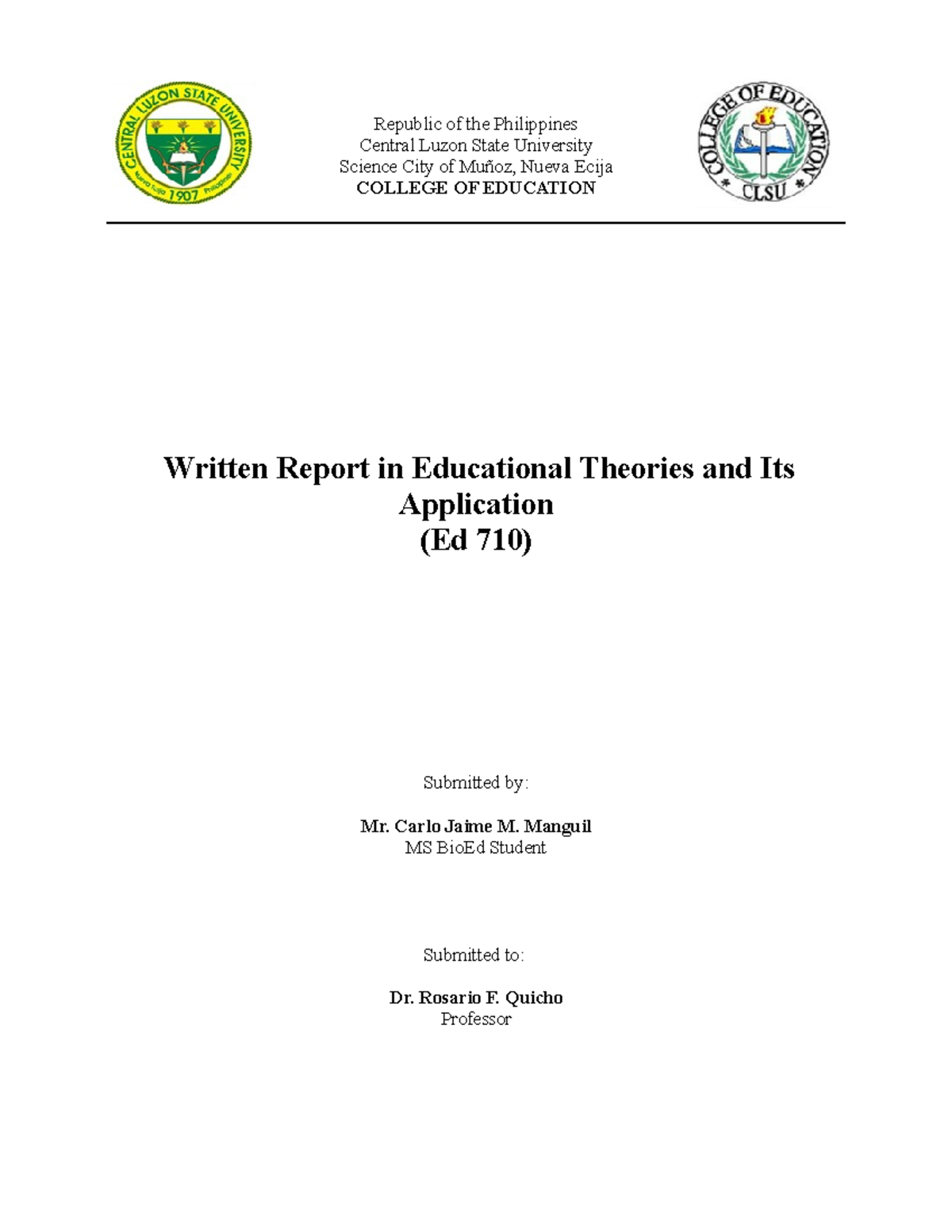 Dramatization and Role Playing Republic of the Philippines Central Luzon State University