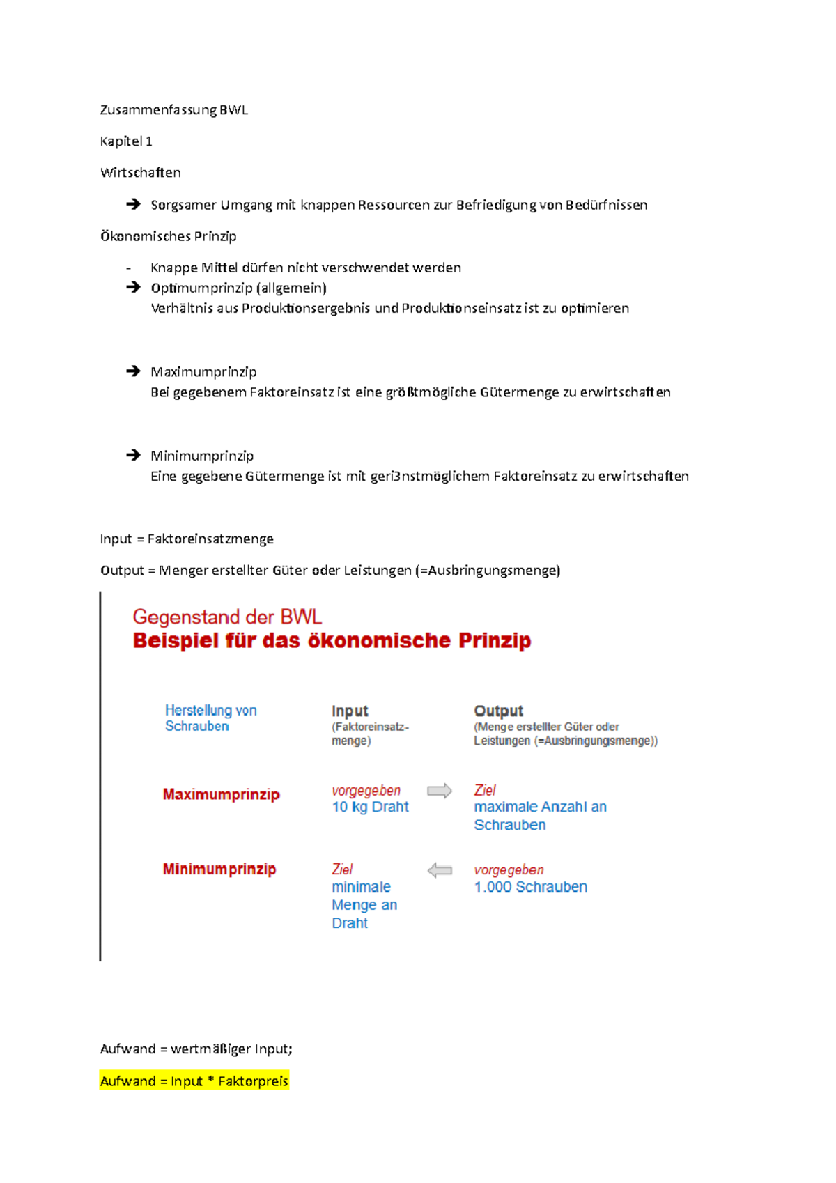 Zusammenfassung BWL - 1rewerw - Zusammenfassung BWL Kapitel 1 ...