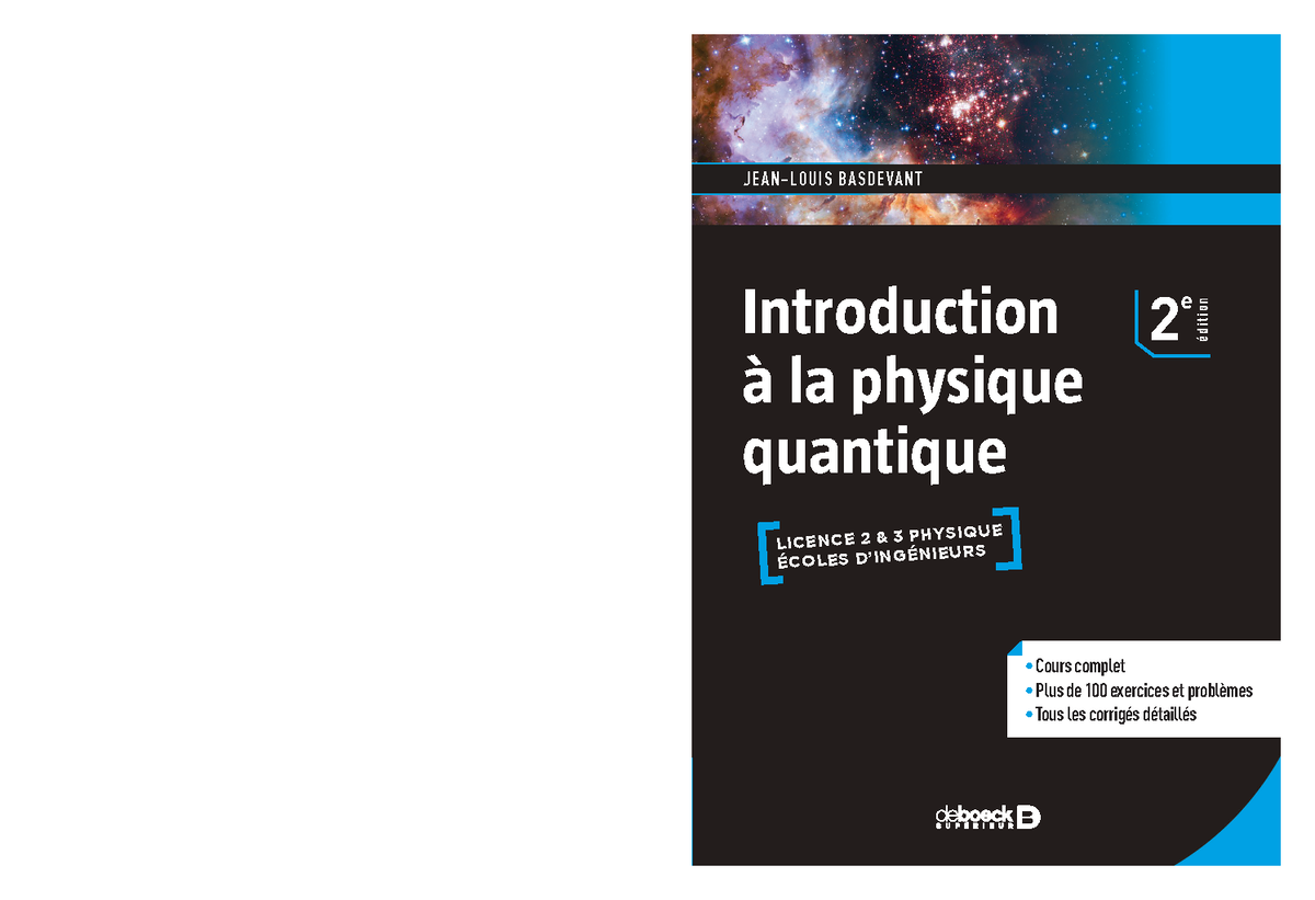 Introduction A LA Physique Quantique - Cours Exercices ET Corriges ( 44 ...