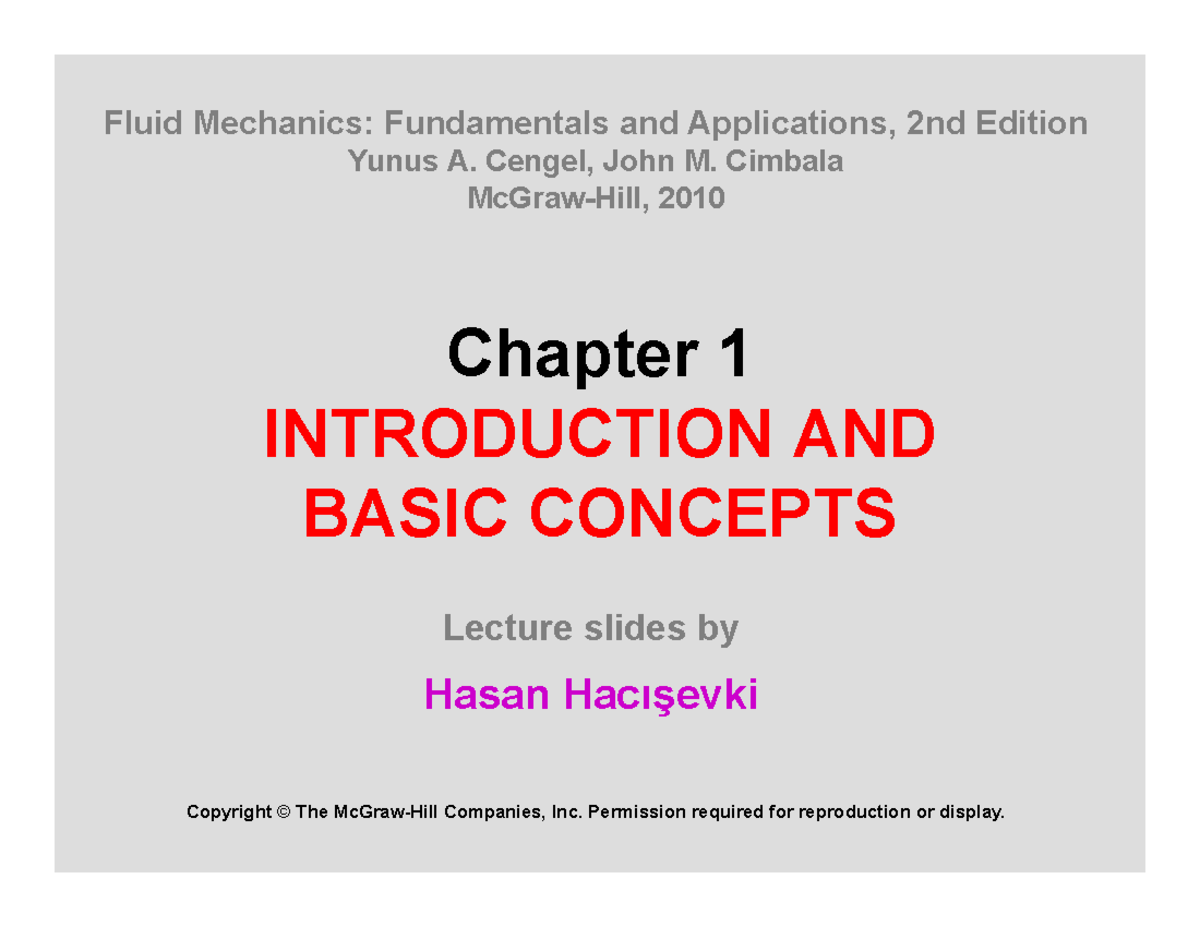 Chapter 01Introduction To Fluid Mechanics - Chapter 1 INTRODUCTION AND ...