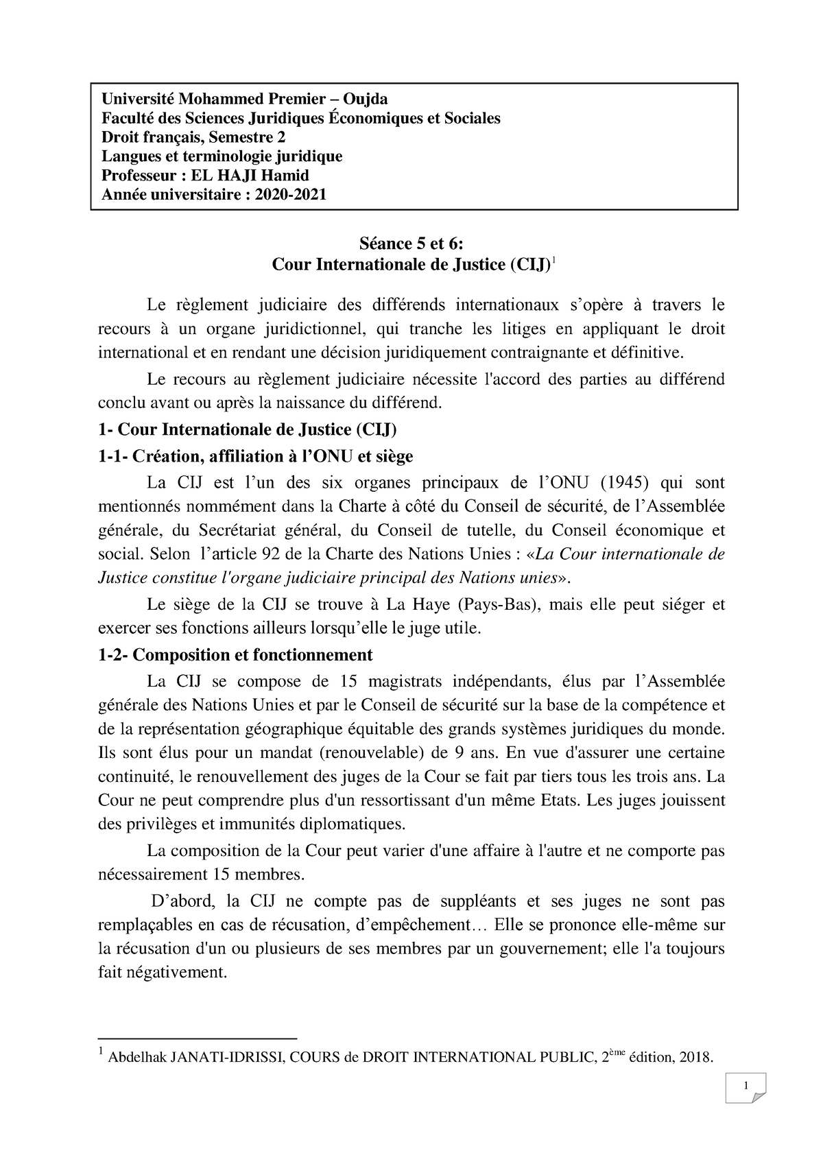 la cour internationale de justice dissertation