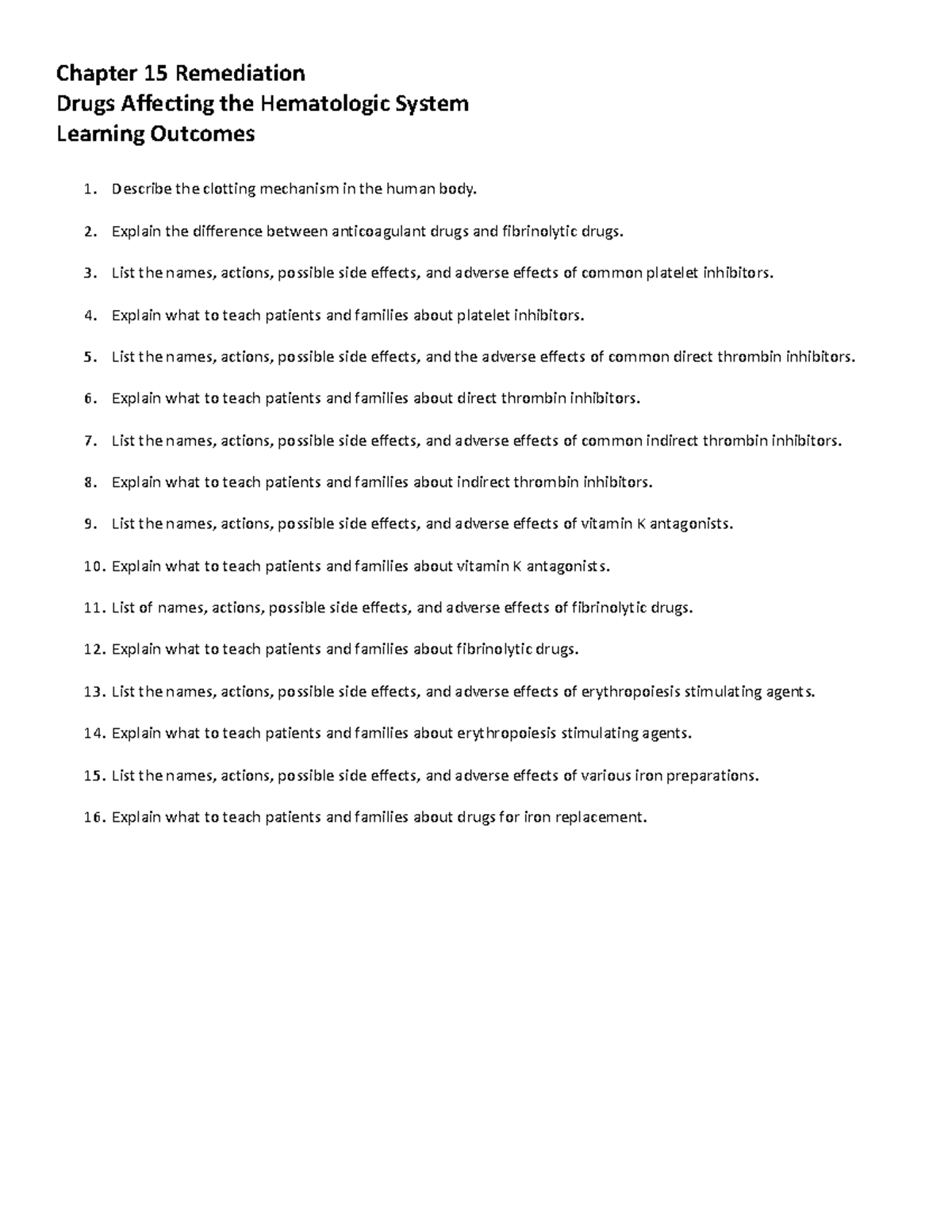 Remediation Chapt 15 - Chapter 15 Remediation Drugs Affecting the ...