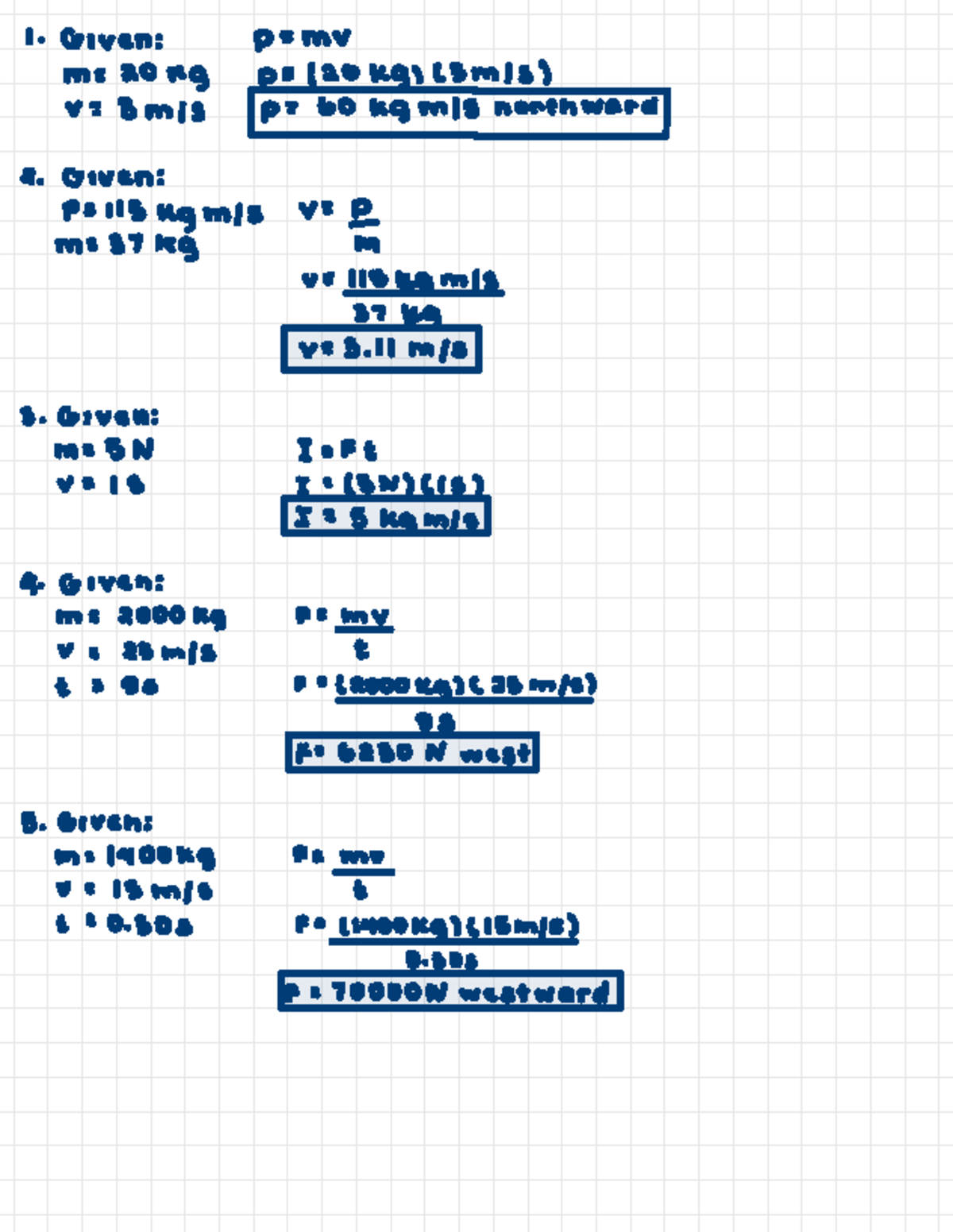 Problem Set - 1- Given : p=mv m : 20kg p= 120kg ) ( 3m / s ) = 3m / s p ...