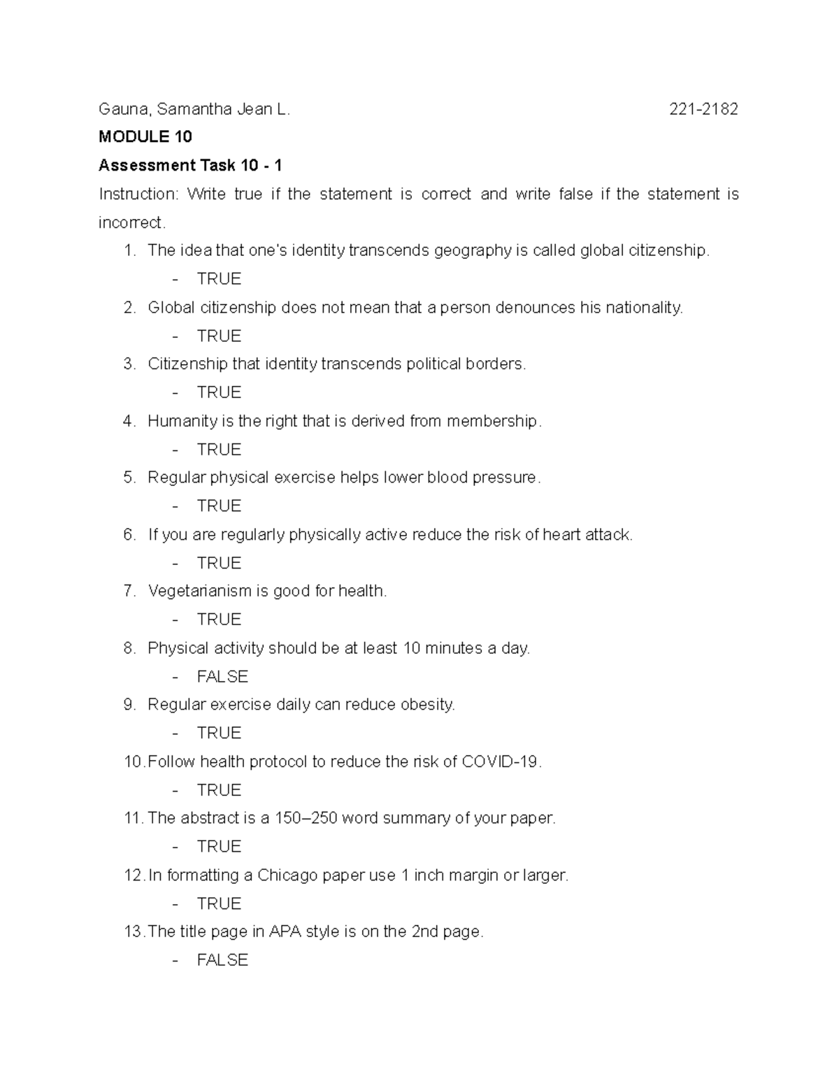 1A Samanthajeangauna Finalquiz - Gauna, Samantha Jean L. 221- MODULE 10 ...