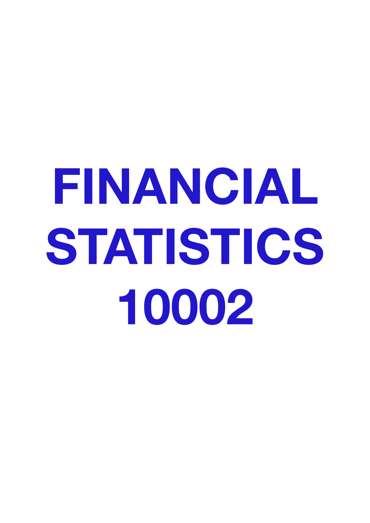 fin10002 financial statistics assignment 2 major assignment