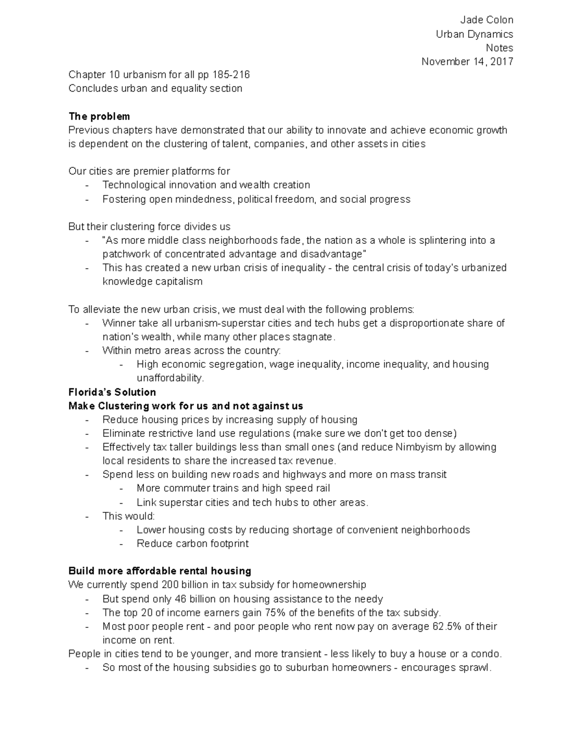 Chapter 10 urbanism for all - urban dynamics - Urban Dynamics Notes ...
