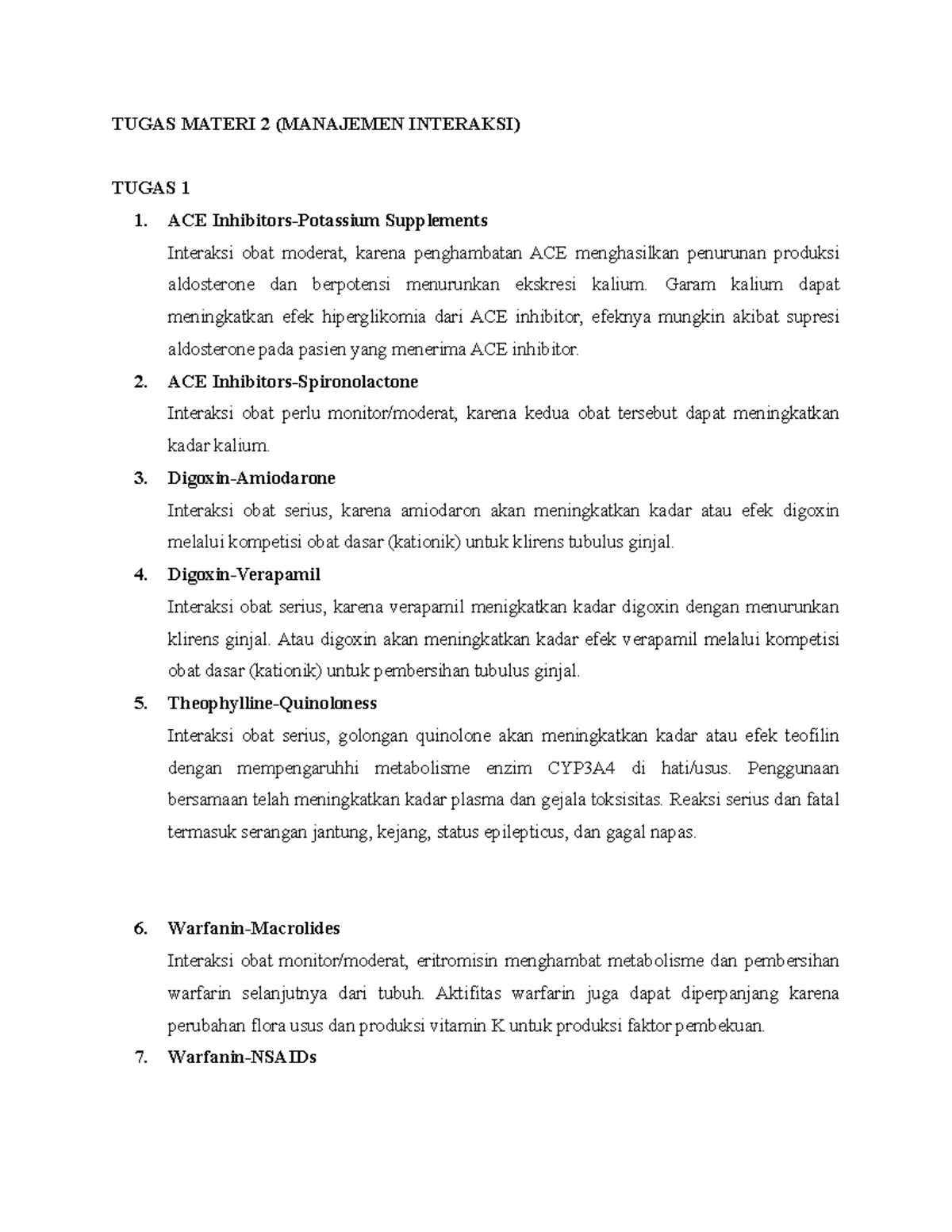 Tugas 12 - TUGAS MATERI 2 (MANAJEMEN INTERAKSI) TUGAS 1 ACE Inhibitors ...