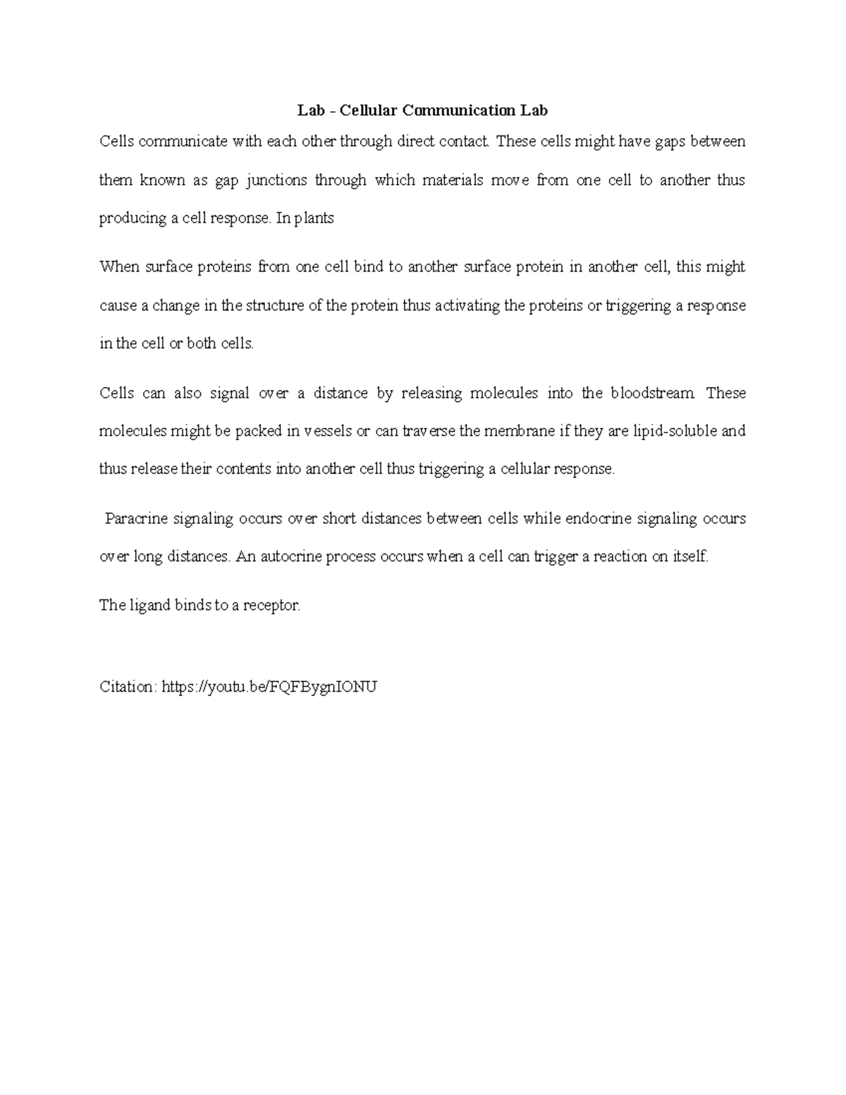 Lab - Cellular Communication Lab - These cells might have gaps between ...