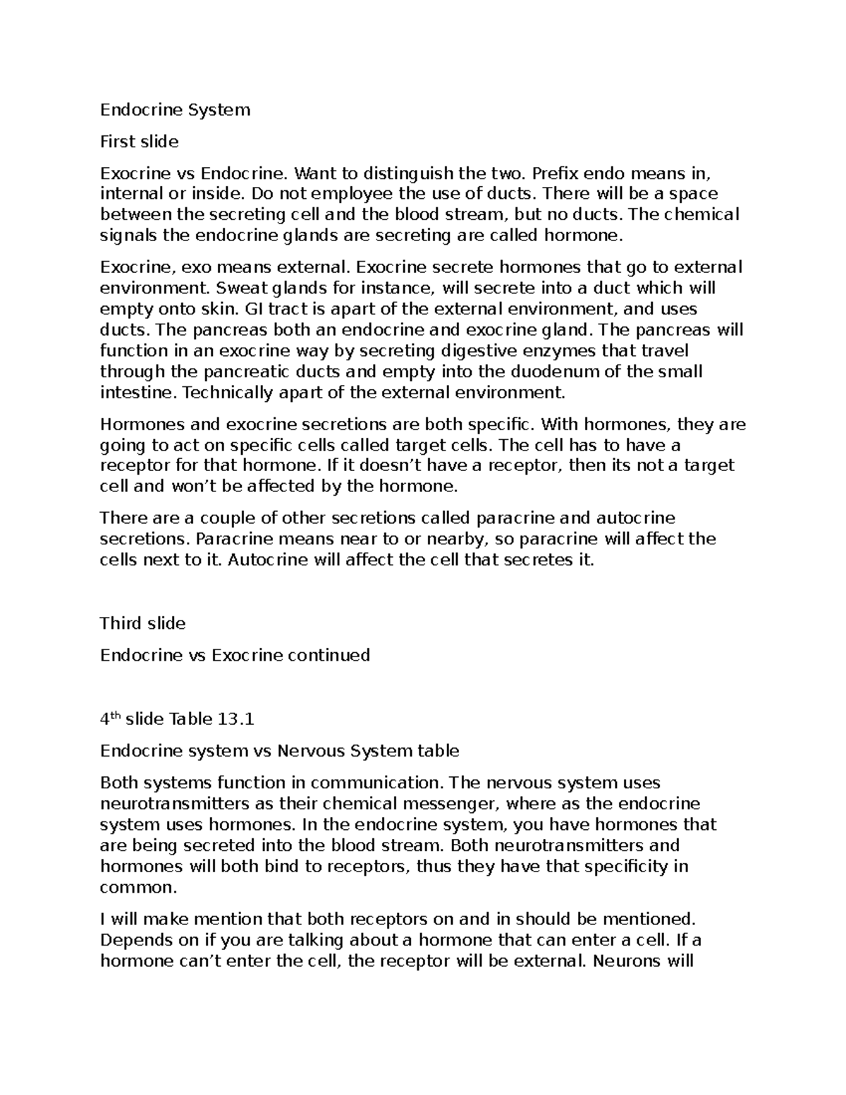 Chapter 13 Endocrine System notes - BIO 220 - UL Lafayette - Studocu