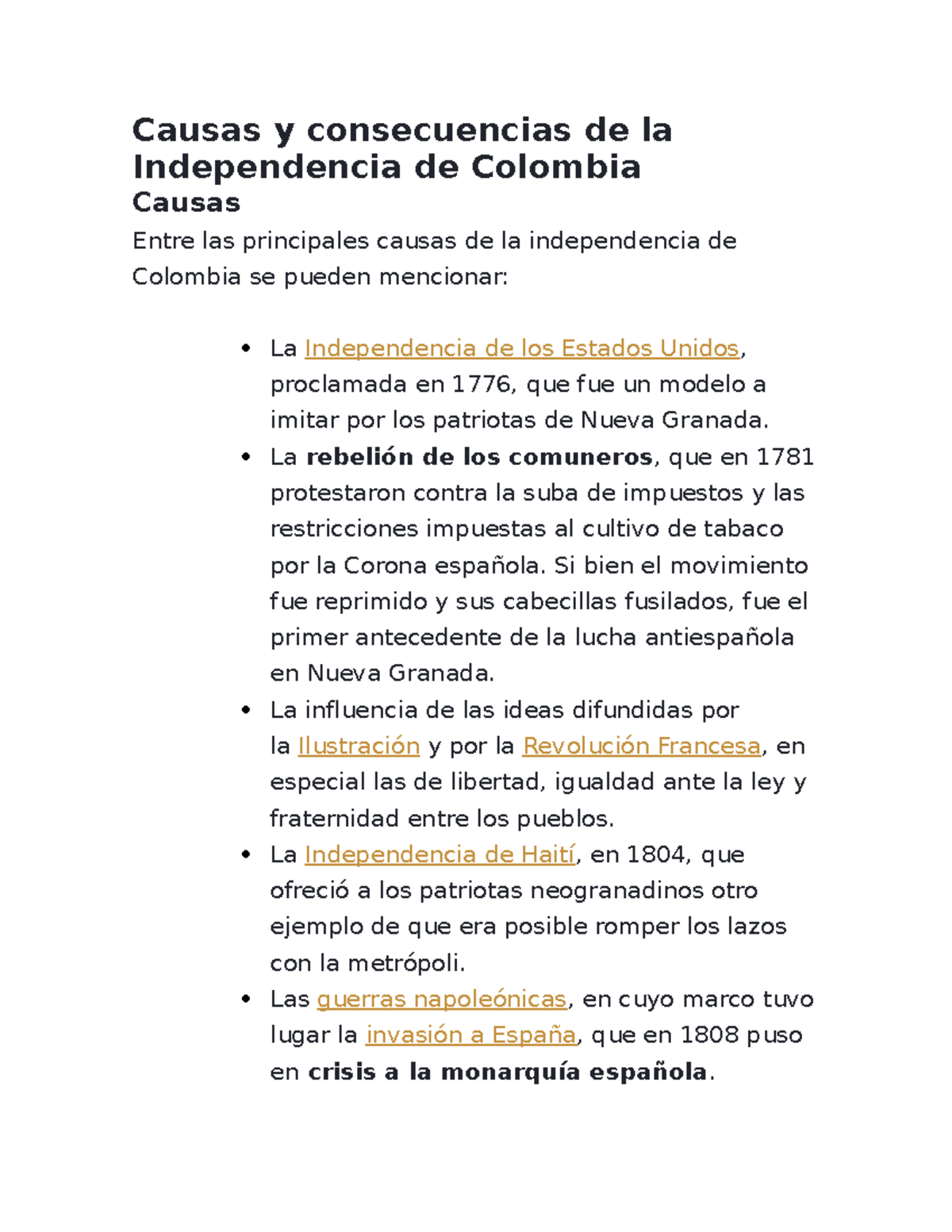 Independencia De Colombia Causas Y Consecuencias Resumen – NBKomputer