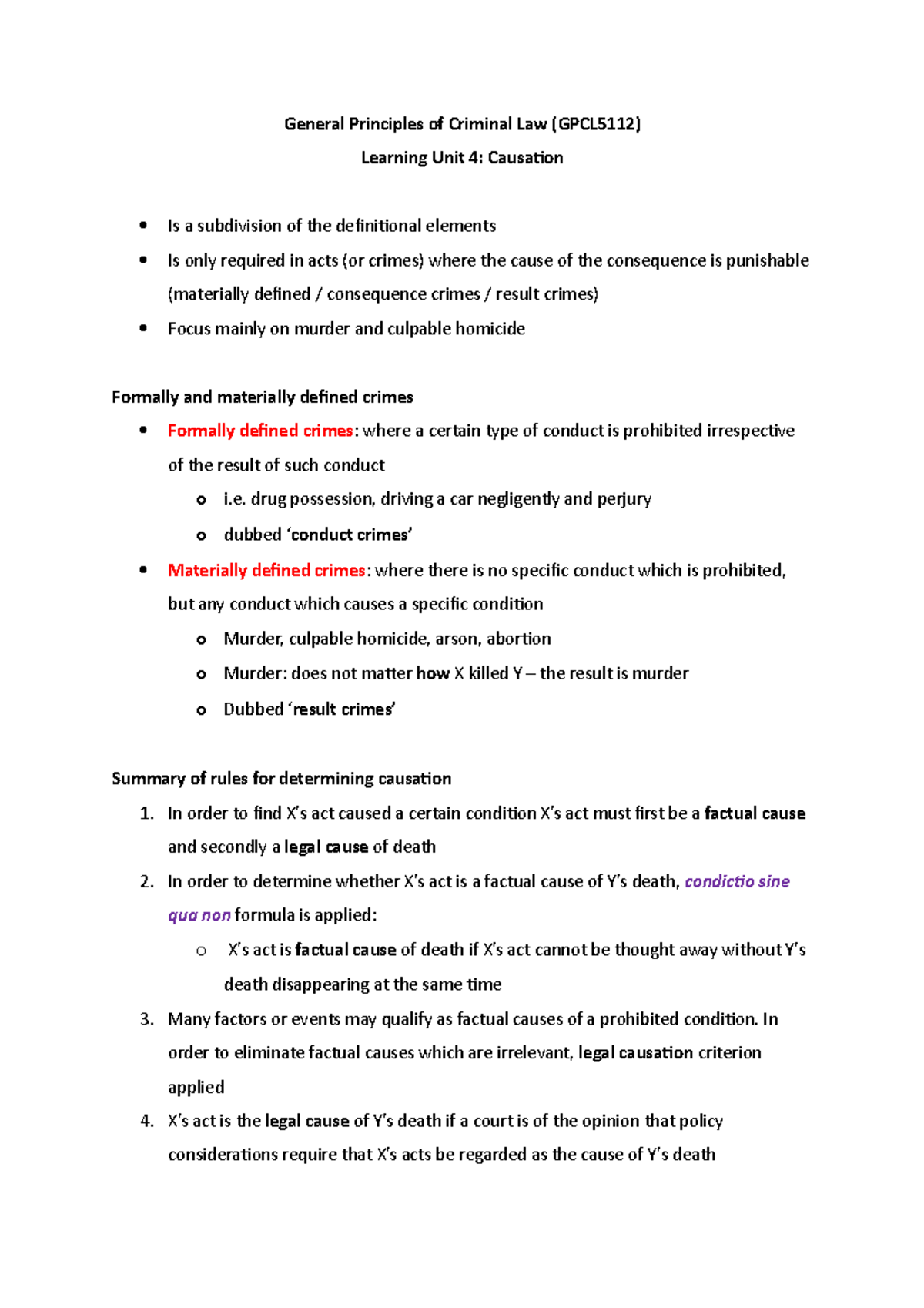 LU 4 Outline - Study Notes - General Principles of Criminal Law ...