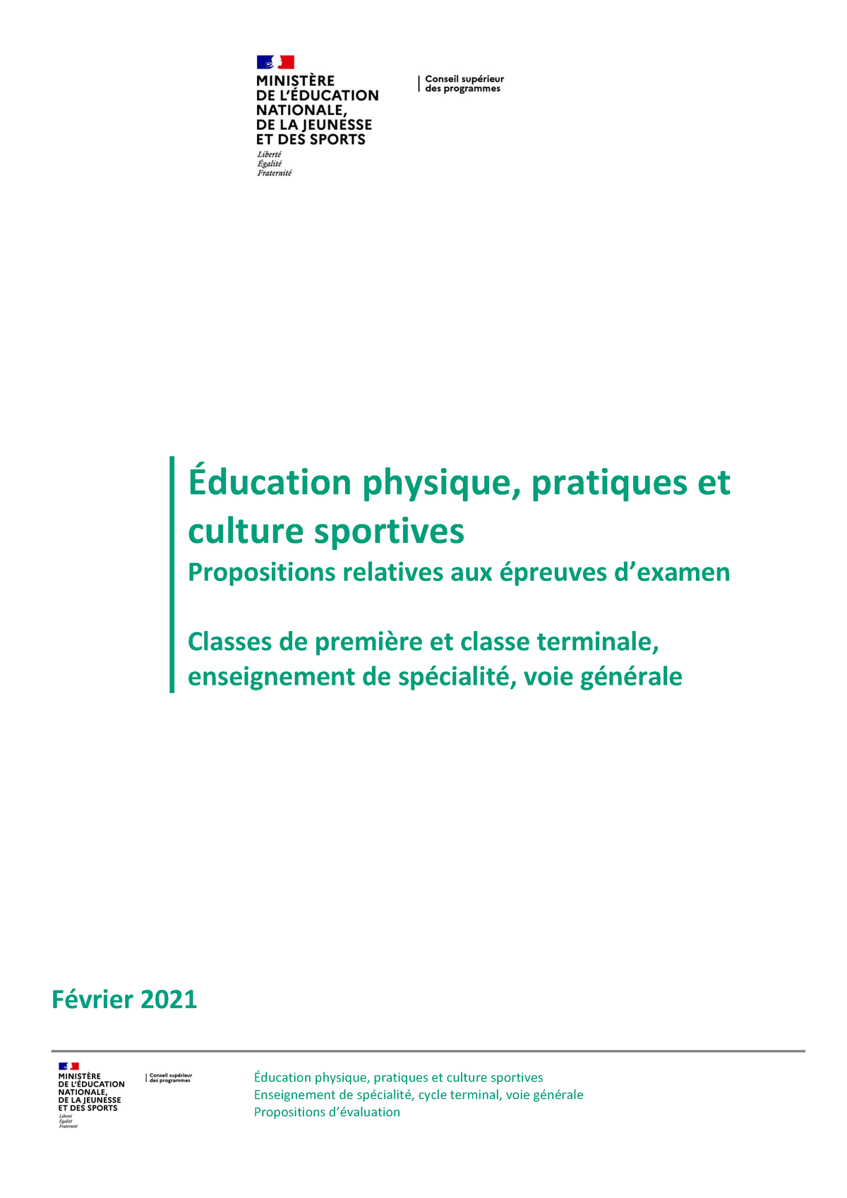 Ducation Physique Pratiques Et Culture Sportives Propositions Relatives ...