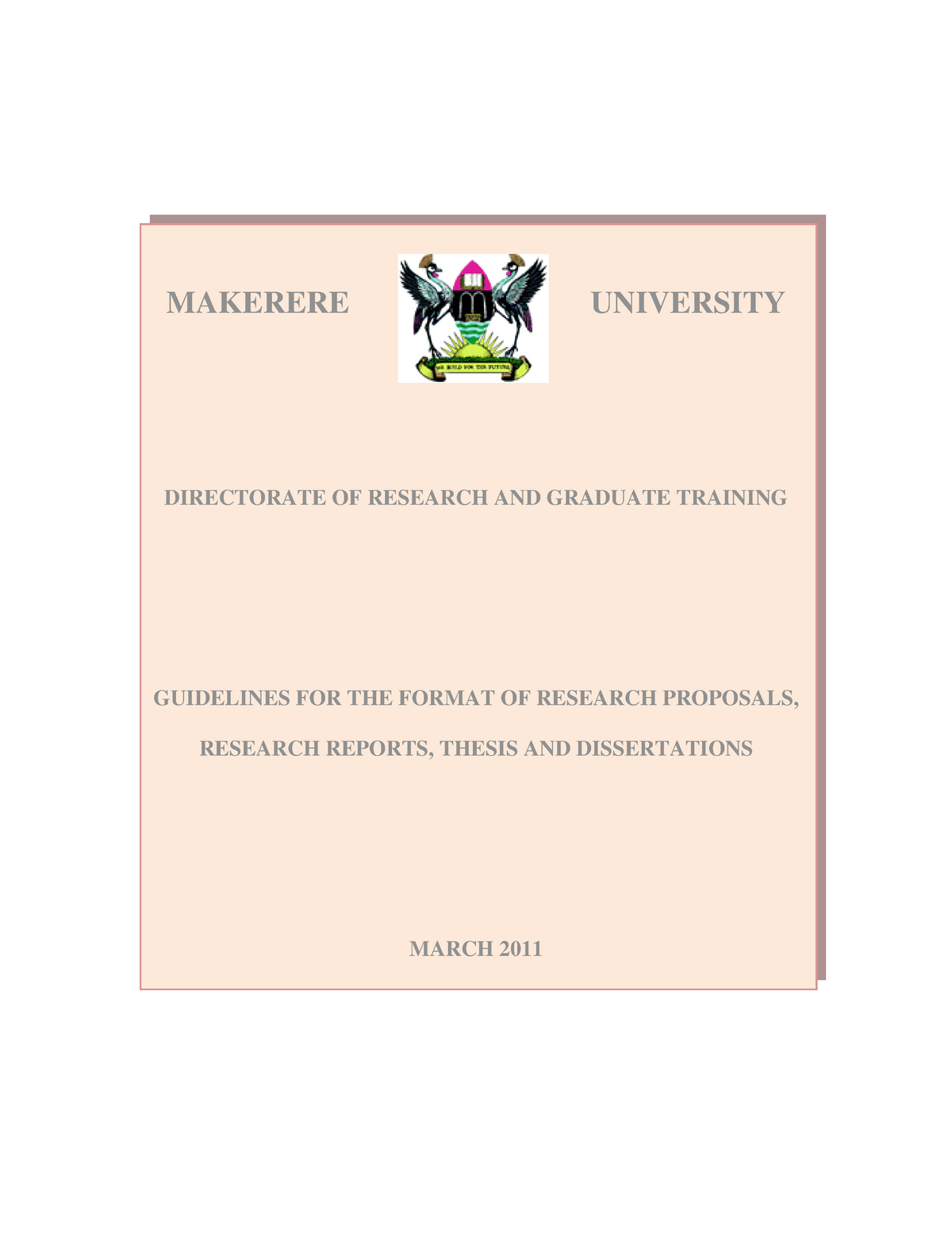 research proposals makerere university