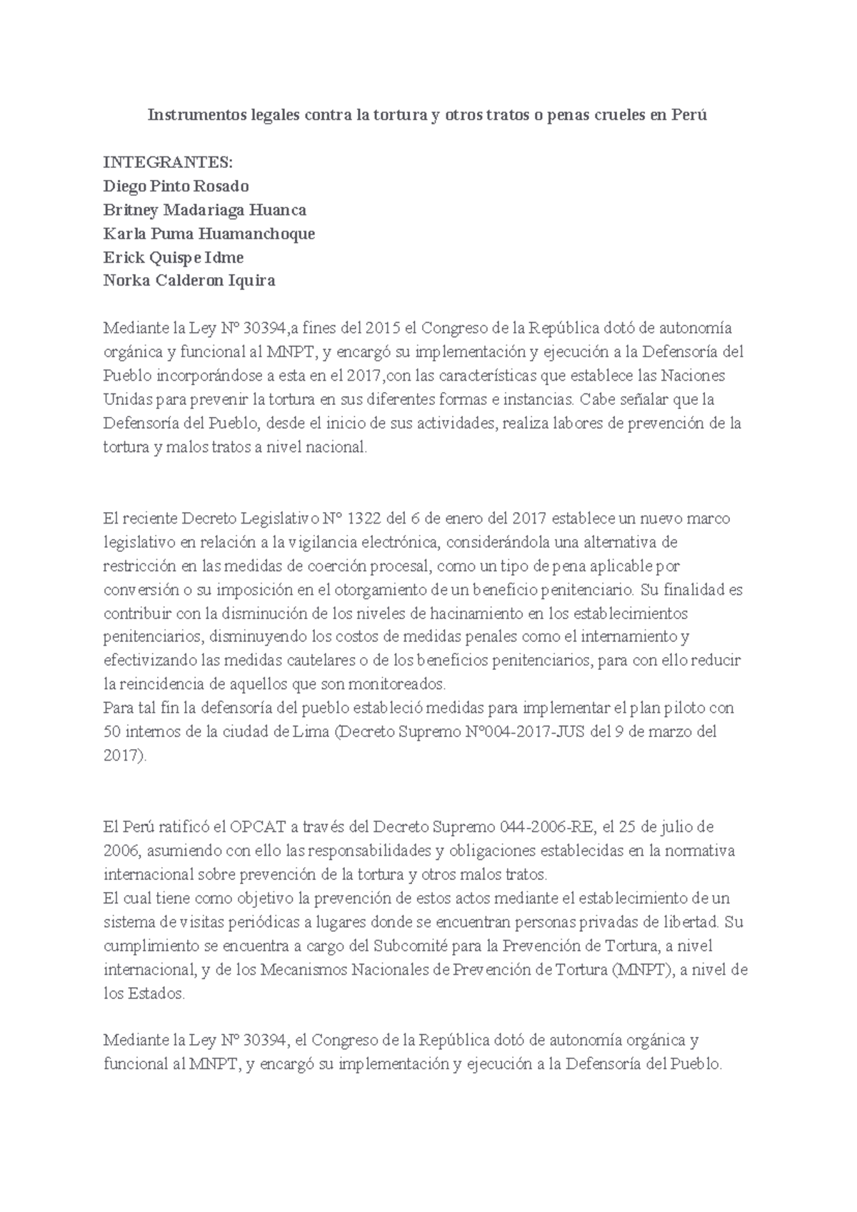 Convención Contra La Tortura Y Otros Tratos O Penas Crueles ...