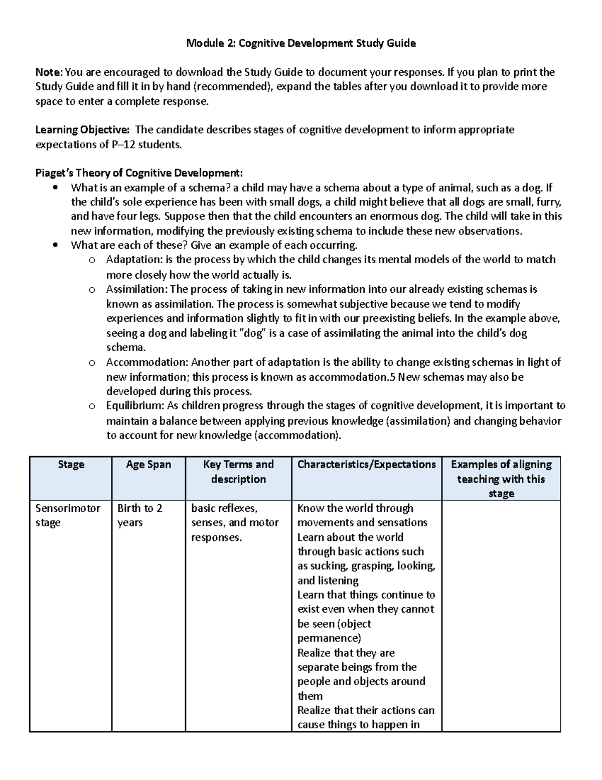 Module 2 Study Guide - Educational Psychology And Development Of ...