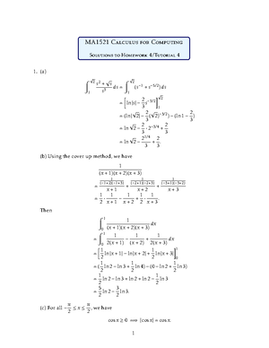 MA1521 Solution 11 - MA1521 Calculus for Computing Solutions to ...