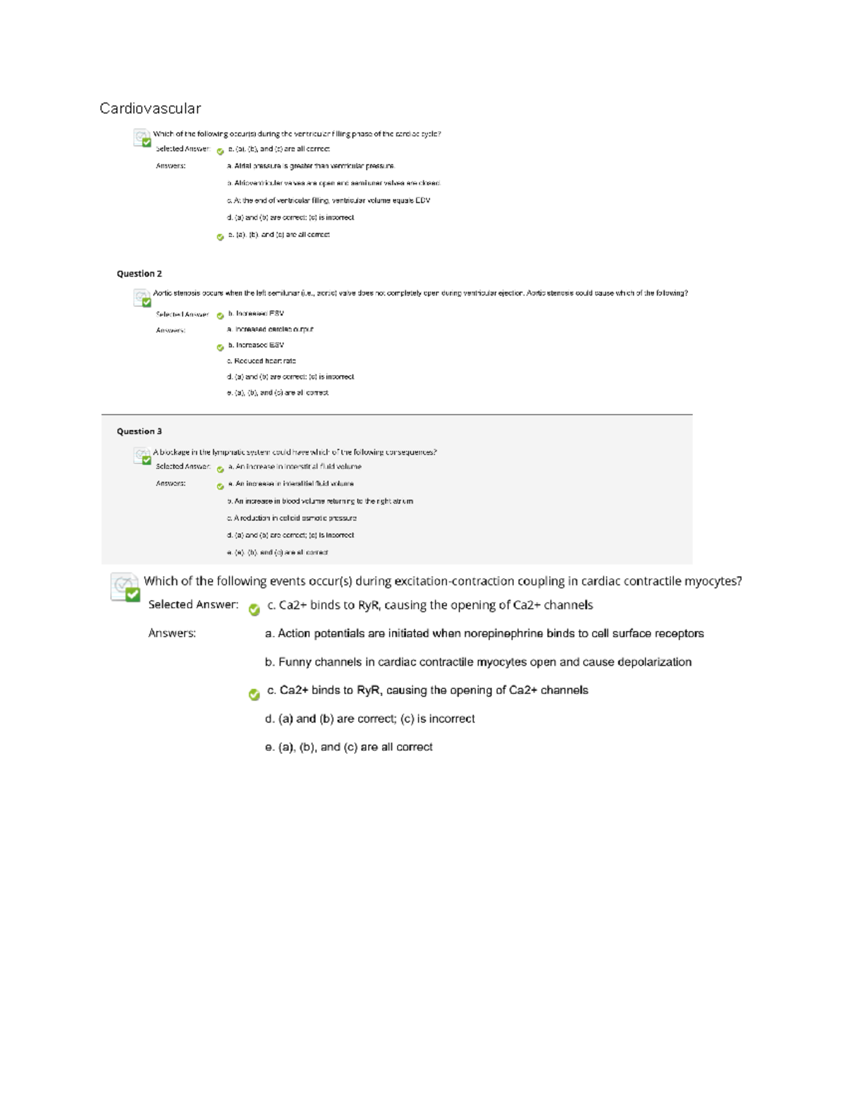 Copy Of BIO 203 Evaluate Quiz - BIO 203 - Cardiovascular - Studocu