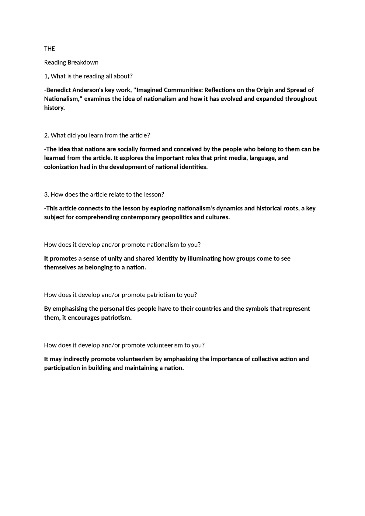 Worksheet 1A - Assignment - THE Reading Breakdown 1, What is the ...