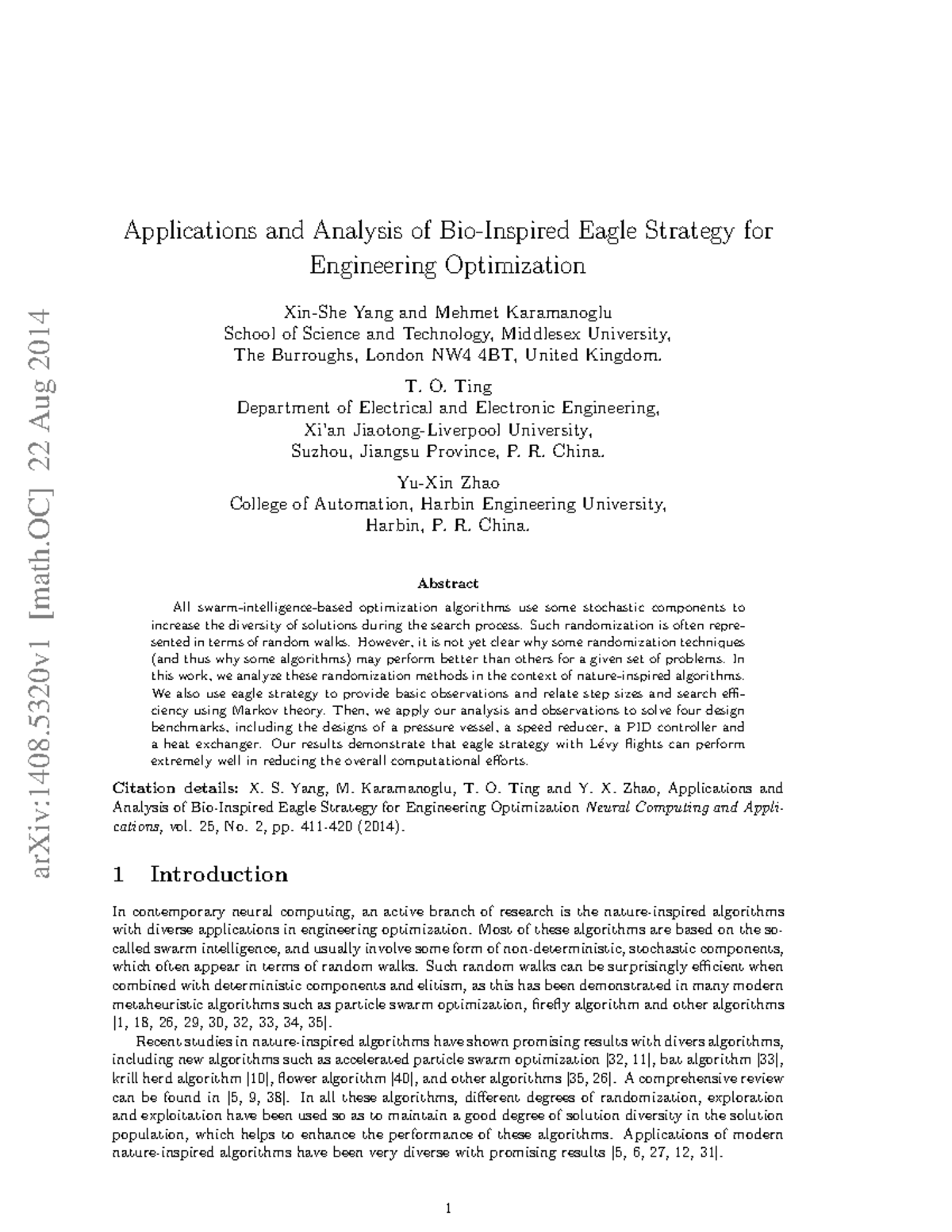 Applications and analysis of bio inspire - Applications and Analysis of ...