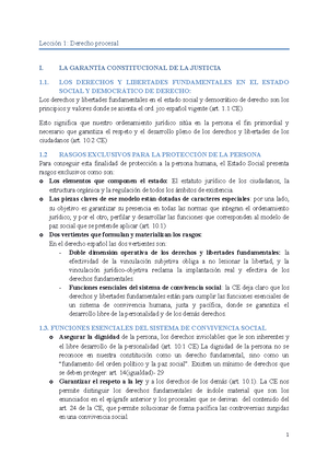 Derecho Procesal Lección 1 - LECCION 1: EL DERECHO PROCESAL Concepto De ...